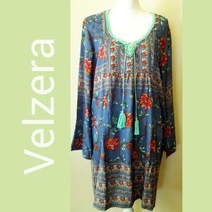 ⬇️Velzera Dress Boho Chic Print Long Sleeve 1X